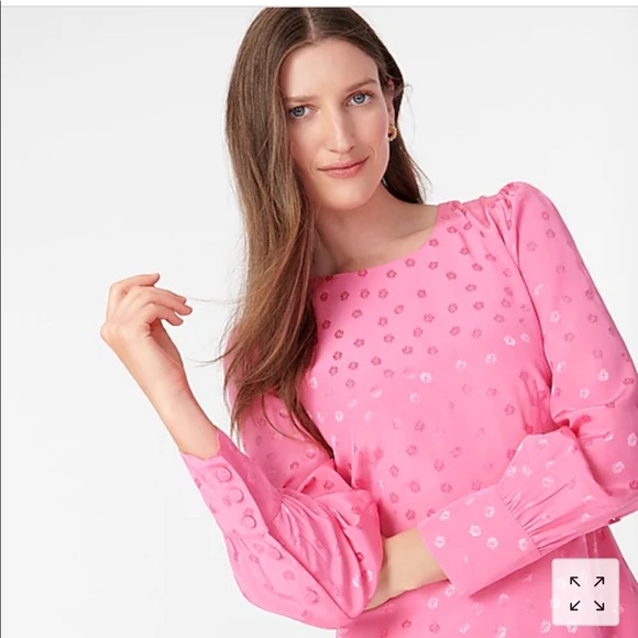 Lk NEW JCREW spring shift Mother's Day spring dress pink w/dots size 6 tall - Picture 2 of 8